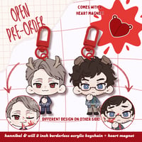 [PRE-ORDER] HANNIBAL BORDERLESS KEYCHAINS + HEART MAGNET