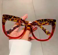Red & Tortoise Cat Eye Clear Frames