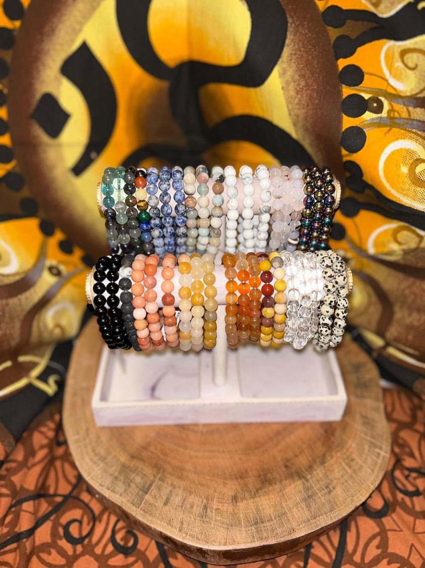 Image of 10 Random Assorted 8mm Beaded Bracelets 