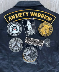 Image 4 of ANXIETY WARRIOR -big back patch + stickers pack-