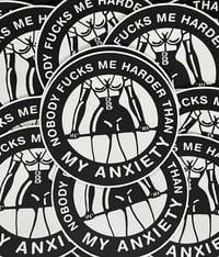 Image 1 of DOMINATRIX -round woven back patch + stickers pack-