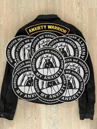 Image 4 of DOMINATRIX -round woven back patch + stickers pack-