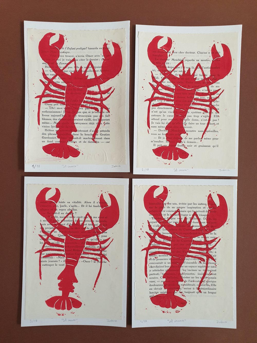 Image of A Lagosta┃Original Linocut print - Limited Edition of 18