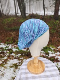 Image 2 of Bamboo Knit Stretchy Cover - Aqua & Purple 