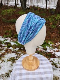 Image 1 of Bamboo Knit Stretchy Cover - Aqua & Purple 