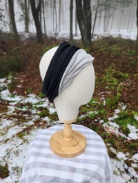 Image 1 of Linen Stretchy Wrap in Heather Grey & Black