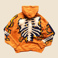 Image 2 of REWORKED NIKE CRACKY 3D PUFF SKELETON LAVA HOODIE SIZE XL