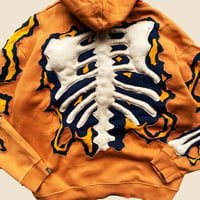 Image 7 of REWORKED NIKE CRACKY 3D PUFF SKELETON LAVA HOODIE SIZE XL