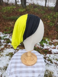 Image 2 of Linen Stretchy Wrap in Black & Lemon Lime