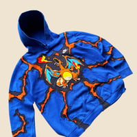 Image 2 of REWORKED CHARIZARD EMBROIDERY CRACKY HOODIE SIZE L