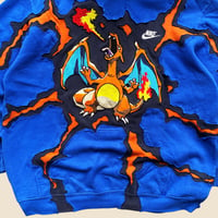 Image 3 of REWORKED CHARIZARD EMBROIDERY CRACKY HOODIE SIZE L