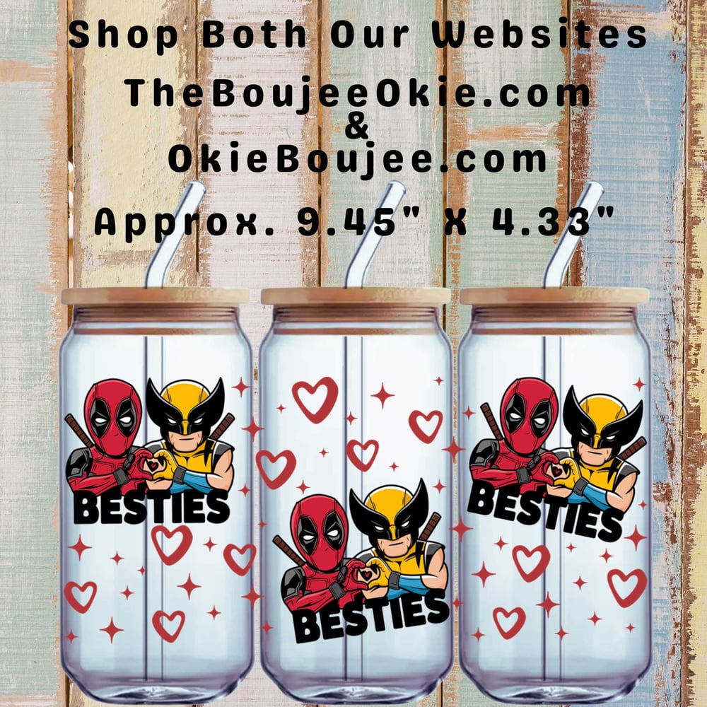 Image of Deadpool Wolverine Besties Double Sided Uv Dtf Wrap W0695