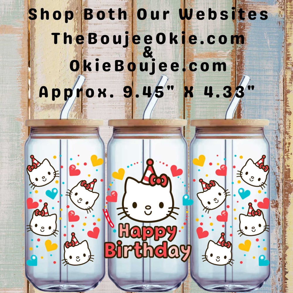 Image of Happy Birthday Hello Kitty Double Sided Uv Dtf Wrap W0719