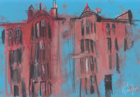 Image 2 of Tenements, Dowanhill - Sketchbook Drawing - Soft Pastels and Charcoal on Paper 