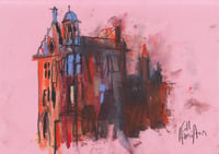 Image 2 of Linen Bank Building, High Street - Sketchbook Drawing - Charcoal and Soft Pastel on Paper 