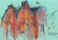 Image 2 of Western Infirmary Building from Byres Road - Sketchbook Drawing - Soft Pastels and Charcoal on Paper