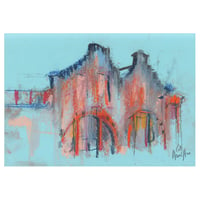 Image 1 of Western Infirmary Buildings on Byres Road - Sketchbook Drawing - Charcoal and Soft Pastels on Paper 