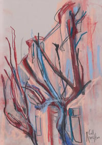 Image 2 of Trees In Front Of Tenements, Battlefield Avenue - Sketch - Pencil, Charcol &  Pastels on Paper 