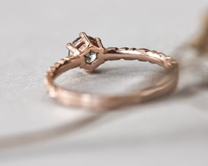 Image of 18ct Rose Gold, Brilliant cut grey diamond ring (LON240)