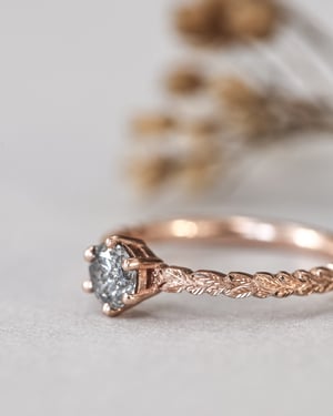 Image of 18ct Rose Gold, Brilliant cut grey diamond ring (LON240)