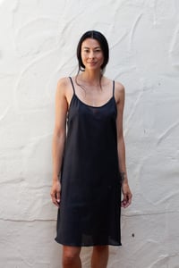 Image 1 of Cotton Silk Slip Black