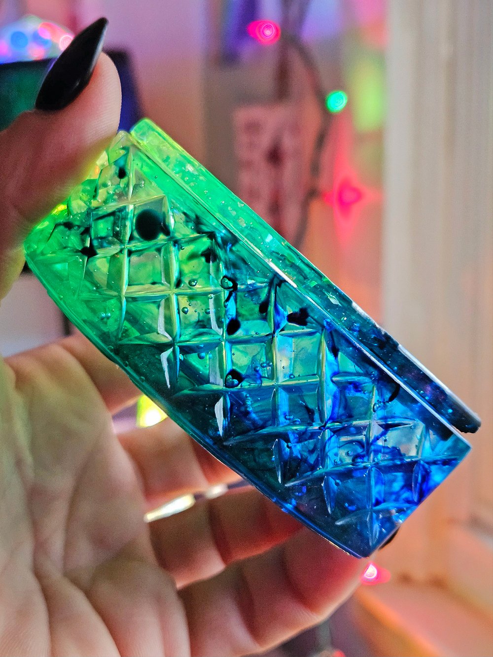 Image of Neon Green/ Turquoise Ombre Heart Box