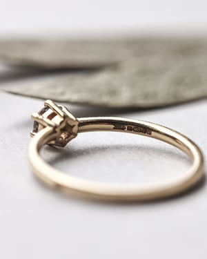 Image of 18ct Yellow Gold, Brilliant cut grey diamond ring (LON241)