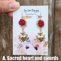 Image 2 of Sacred Heart Earrings | Romeo and Juliet Earrings