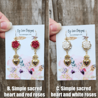 Image 3 of Sacred Heart Earrings | Romeo and Juliet Earrings