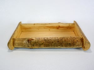 Image of Wooden Centerpiece Tray, Handmade Rustic Decor Spruce Wormwood, Wood Farmhouse Table Decor