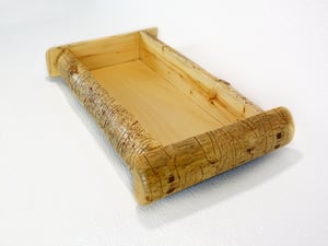 Image of Wooden Centerpiece Tray, Handmade Rustic Decor Spruce Wormwood, Wood Farmhouse Table Decor