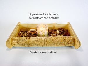 Image of Wooden Centerpiece Tray, Handmade Rustic Decor Spruce Wormwood, Wood Farmhouse Table Decor