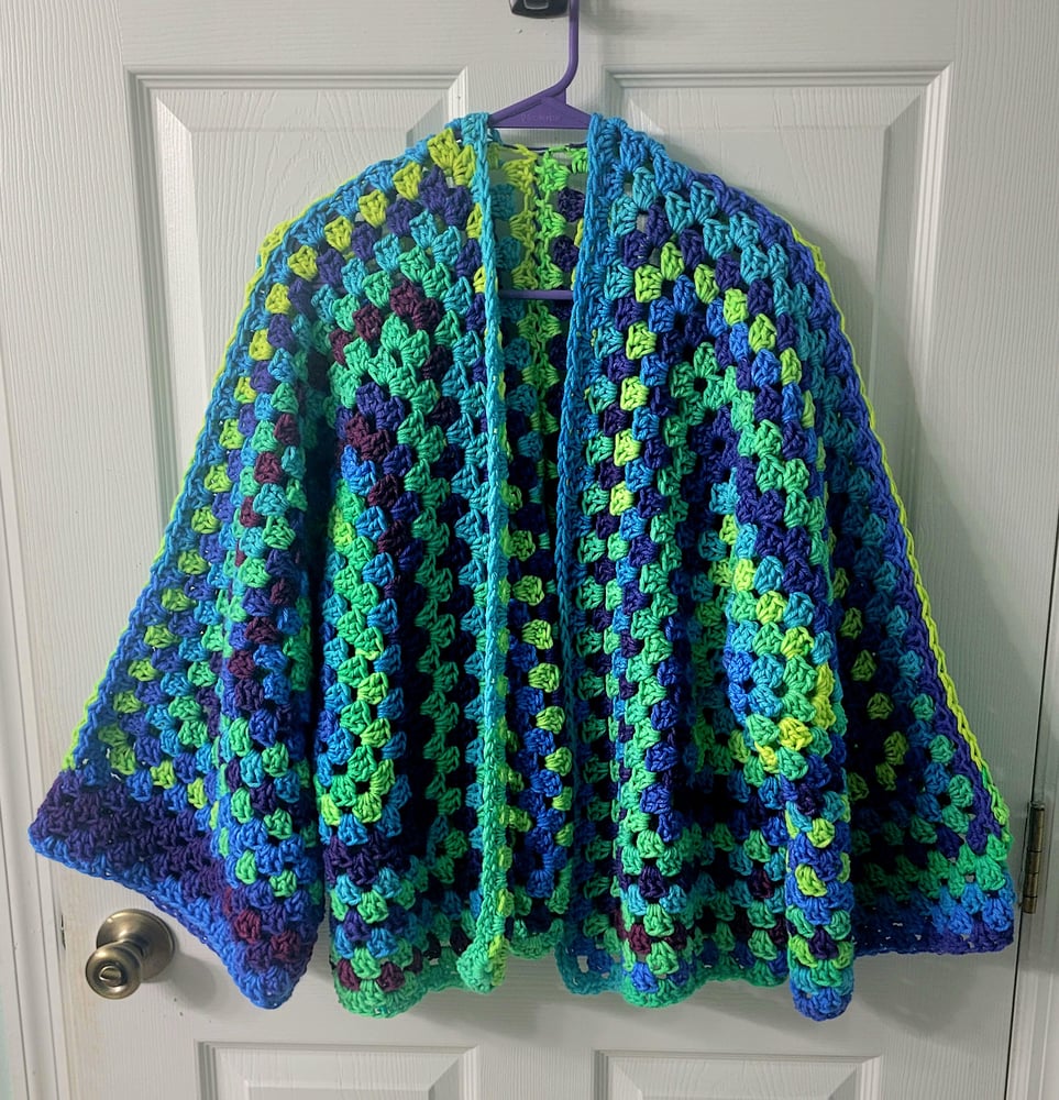 Image of Peacock Crochet Cardigan Small to Large