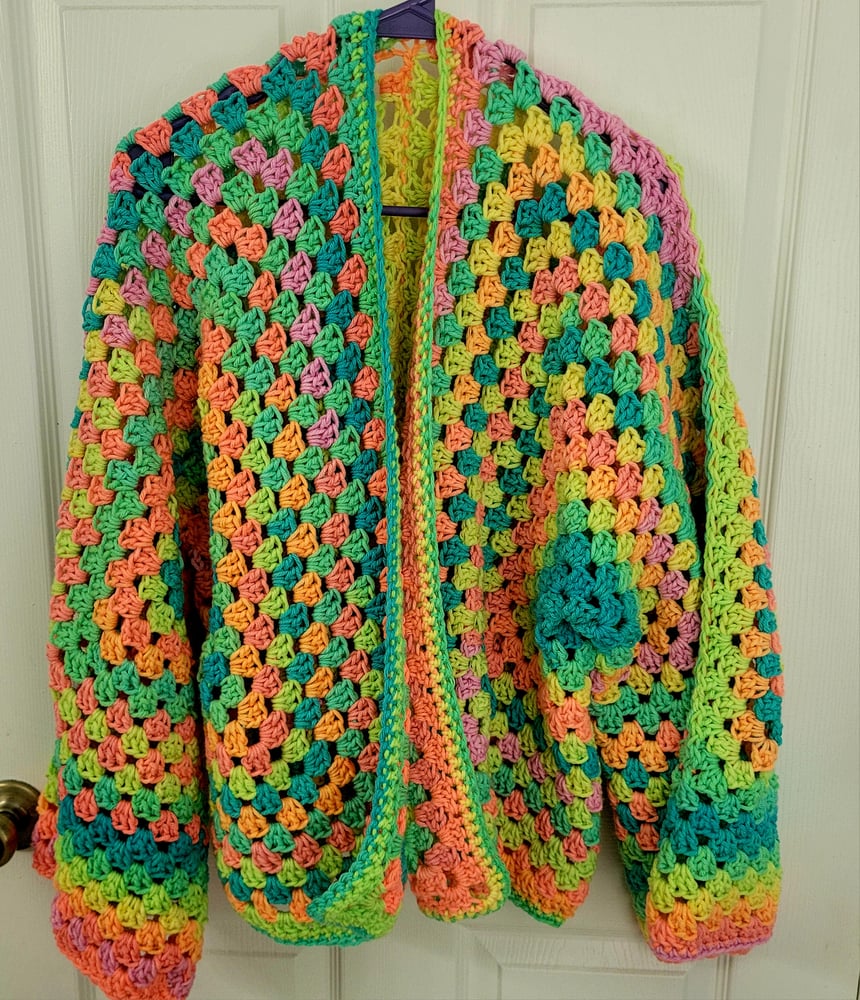 Image of Neon Crochet Cardigan Small to XLarge