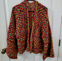 Fruity Pebble Crochet Cardigan Small to Large