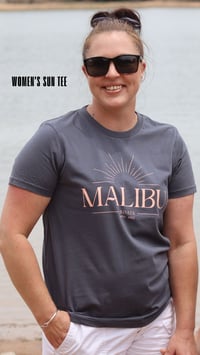 Image 4 of Womens Malibu Sun Tee - Petrol Blue / Peach (was $44.00)