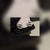 Silver Double C Earrings 