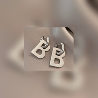 Image 1 of Classy Silver BB Earrings 