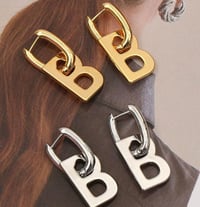 Image 2 of Classy Silver BB Earrings 