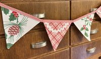 Image 1 of Vintage Christmas Tablecloth Bunting VII