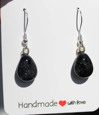 Image 1 of Black Sparkle Teardrop Earrings