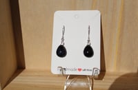 Image 2 of Black Sparkle Teardrop Earrings