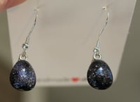 Image 3 of Black Sparkle Teardrop Earrings