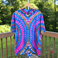 Image 3 of Ice Dyed Blue & Pink Adult (Lrg) Unisex T-shirt
