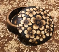 Image 2 of Floral motif wood burned box