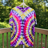 Image 3 of Ice Dyed Yellow Pink & Purple Adult (Lrg) Unisex T-shirt