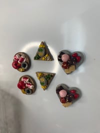 Image 2 of Food platter refrigerator magnets set of 3; cheese platter magnets, muffin dessert platter magnet