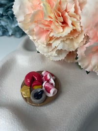 Image 3 of Food platter refrigerator magnets set of 3; cheese platter magnets, muffin dessert platter magnet