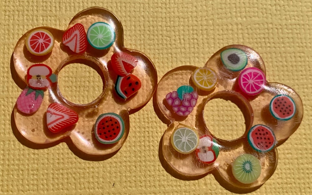 Image of Pink Fruit Jelly Flower CHARMS