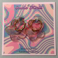 Image 1 of Small Pop!Resin Flower Hoops